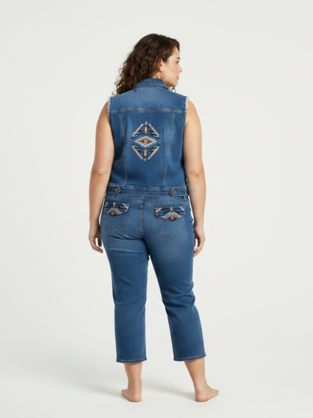 BABY PHAT Y2K denim suit vest & crop jeans  2 piece outfit set  PLUS 1X / 20
